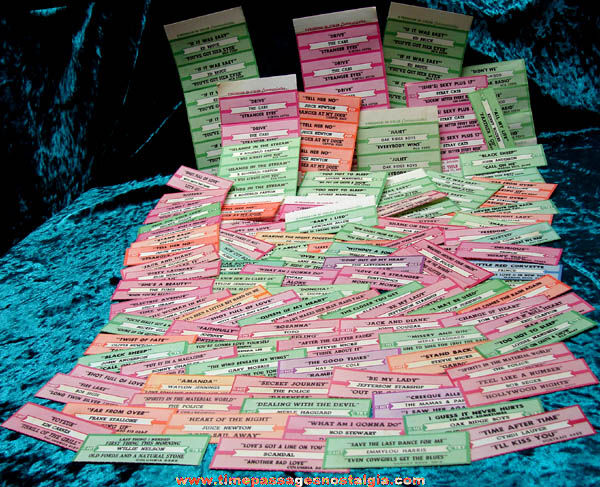 (140) Colorful Old Jukebox Song Title Selection Paper Labels