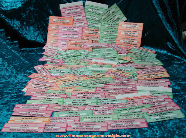 (140) Colorful Old Jukebox Song Title Selection Paper Labels