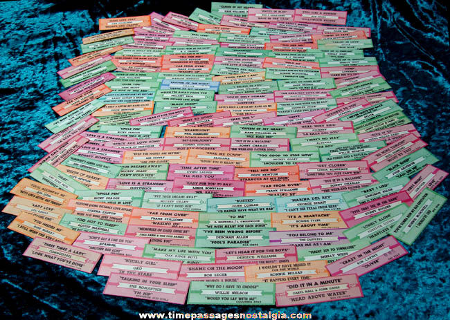 (140) Colorful Old Jukebox Song Title Selection Paper Labels