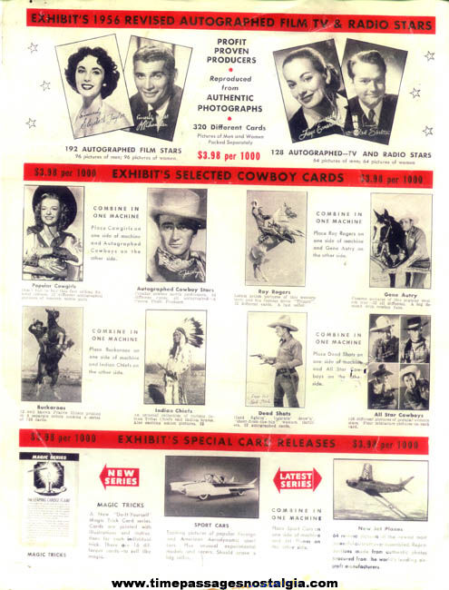 1956 Exhibit Supply Company Exhibit Arcade Cards Advertising Flyer