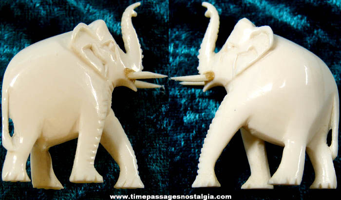 Old Miniature Carved Ivory Elephant Figure