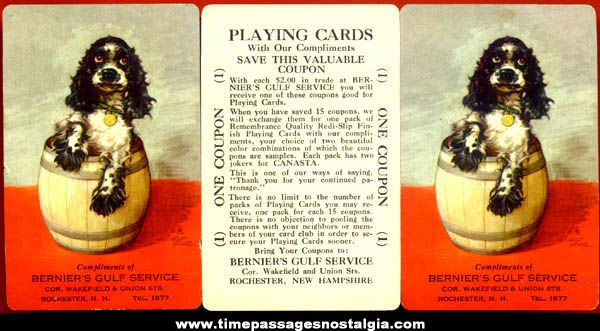 (3) Old Gulf Gasoline Playing Card Advertising Premium Coupons