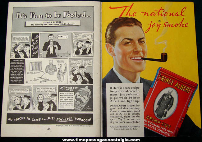 1933 Cigarette Advertising Premium Magician’s Cigarette Tricks Book