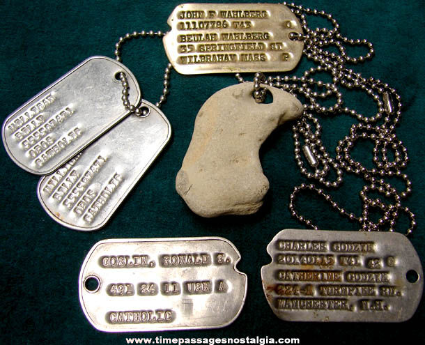 (5) Old United States Military Identification Dog Tags