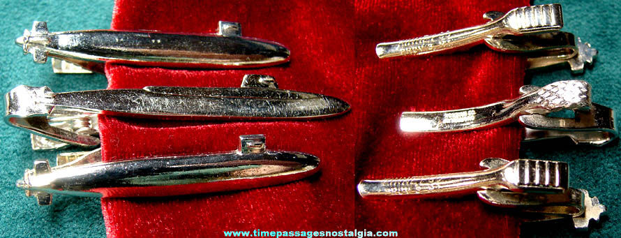 (3) Old United States Navy Submarine Neck Tie Bars