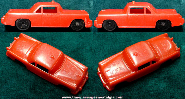 Old Hard Plastic Kellogg’s Fire Department Chief Cereal Prize Toy Car