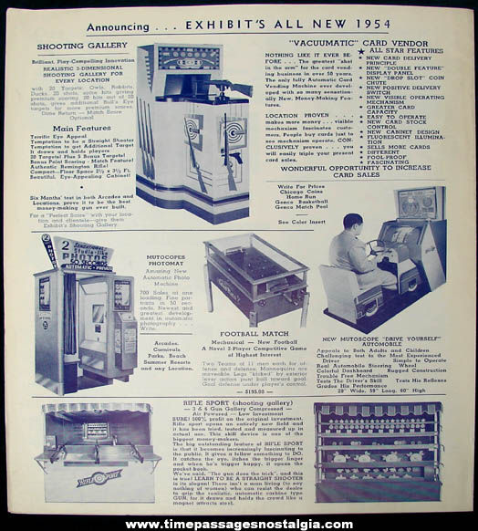 1954 Mike Munves Arcade Game & Machine Catalog Supplement