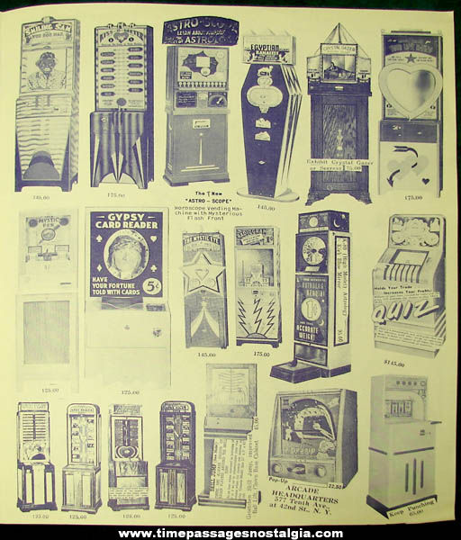 1951 Mike Munves Arcade Game & Machine Catalog Supplement