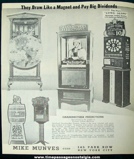 1939 Mike Munves Arcade Game & Machine Catalog