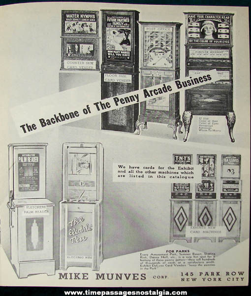 1939 Mike Munves Arcade Game & Machine Catalog