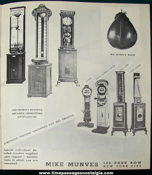 1939 Mike Munves Arcade Game & Machine Catalog