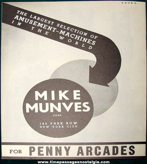 1939 Mike Munves Arcade Game & Machine Catalog