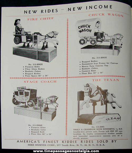 1950s Mike Munves Arcade Game, Machine, & Supply Catalog