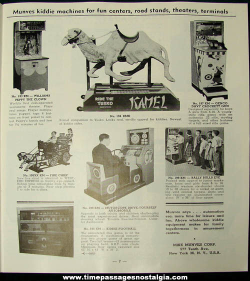 1950s Mike Munves Arcade Game, Machine, & Supply Catalog