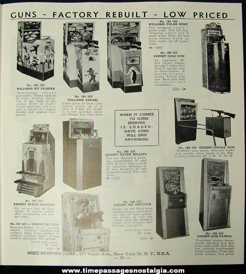 1950s Mike Munves Arcade Game, Machine, & Supply Catalog