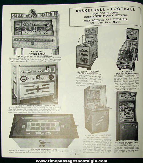 1950s Mike Munves Arcade Game, Machine, & Supply Catalog