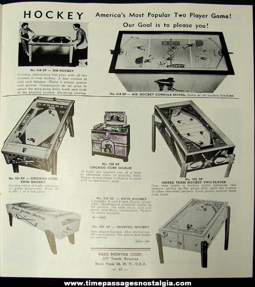 1950s Mike Munves Arcade Game, Machine, & Supply Catalog