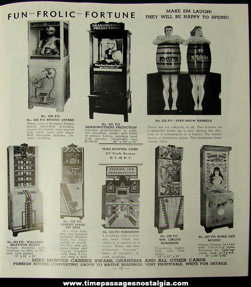 1950s Mike Munves Arcade Game, Machine, & Supply Catalog