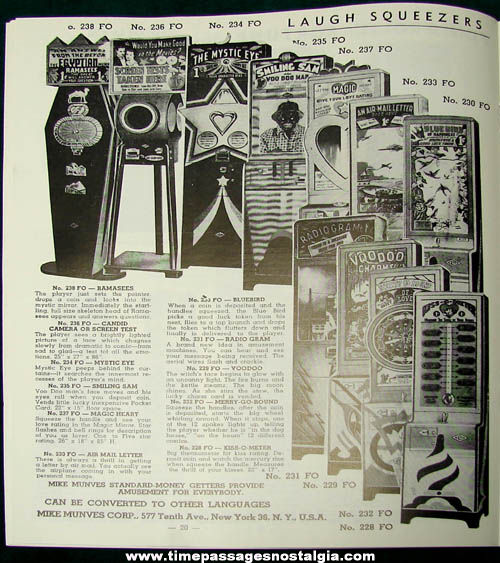 1950s Mike Munves Arcade Game, Machine, & Supply Catalog