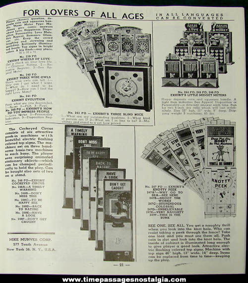 1950s Mike Munves Arcade Game, Machine, & Supply Catalog