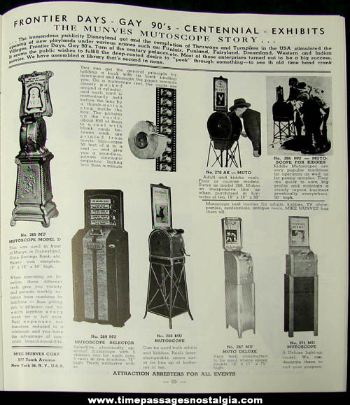 1950s Mike Munves Arcade Game, Machine, & Supply Catalog