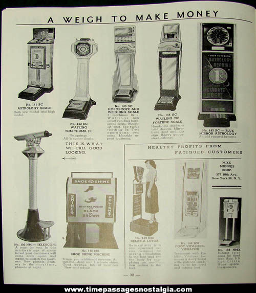 1950s Mike Munves Arcade Game, Machine, & Supply Catalog