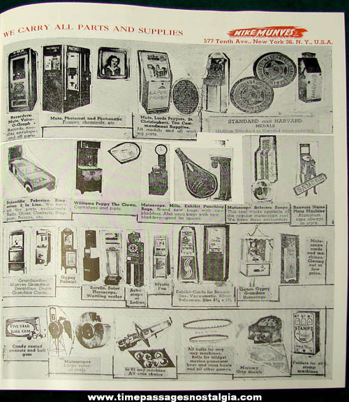 1950s Mike Munves Arcade Game, Machine, & Supply Catalog