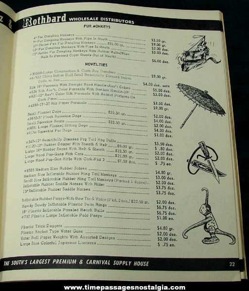 1958 Kravitz & Rothbard Carnival Novelty Prize Supply Catalog