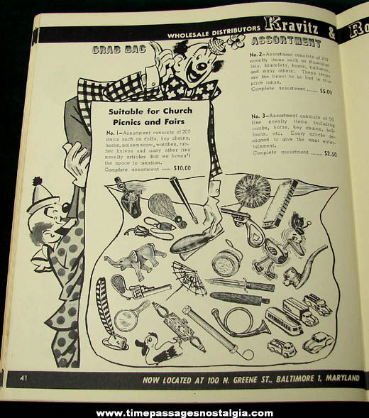 1958 Kravitz & Rothbard Carnival Novelty Prize Supply Catalog
