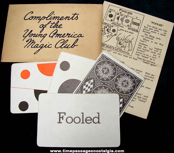 Old Young America Magic Club Fooled Magic Card Trick With Instructions