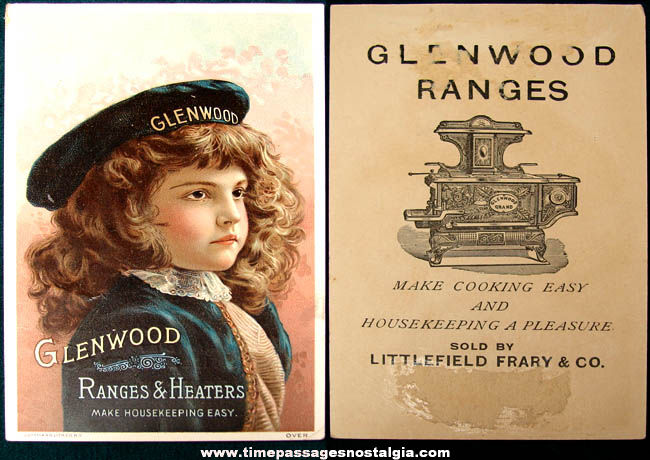 Colorful Old Glenwood Range Advertising Trade Card