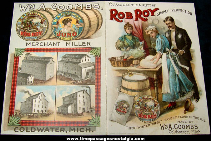 Colorful Old Wm. A. Coombs Rob Roy Flour Advertising Trade Card