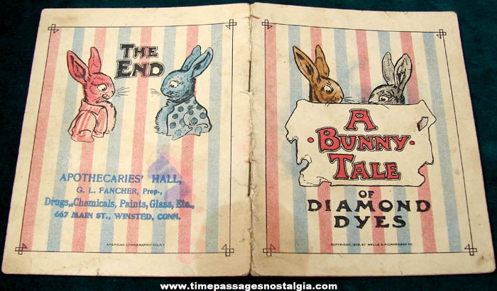 1909 Diamond Dyes Advertising Premium Bunny Tale Story Booklet