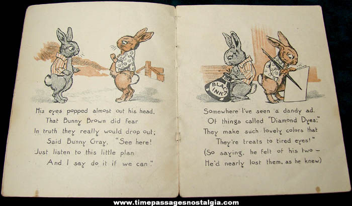 1909 Diamond Dyes Advertising Premium Bunny Tale Story Booklet