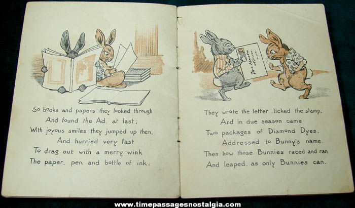 1909 Diamond Dyes Advertising Premium Bunny Tale Story Booklet