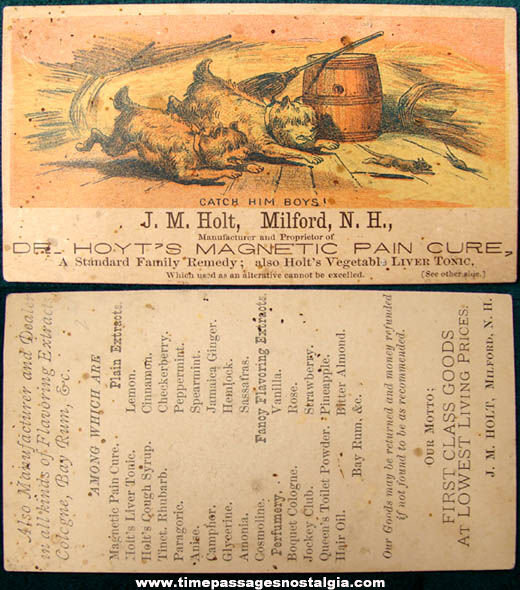 Old J. M. Holt, Milford New Hampshire Advertising Trade Card