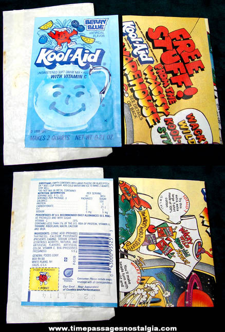 Unopened ©1988 General Foods Cereal Prize Kool-Aid Drink Mix Packet & Advertising Insert Paper
