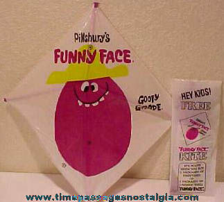 Old Unopened Pillsbury Funny Face Drink Mix Advertising Premium Kite