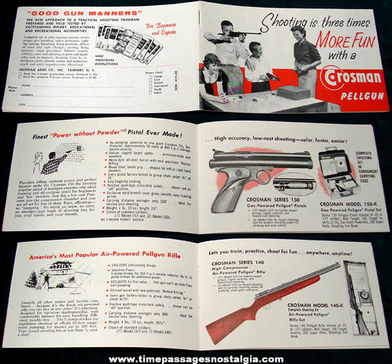 Old Crosman Pellgun Pellet Gun Advertising Booklet