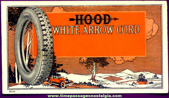 Old Hood Rubber Company White Arrow Cord Advertising Ink Pen Blotter