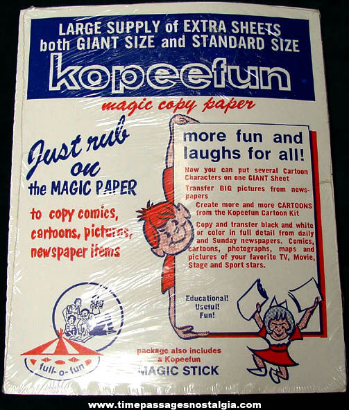 (5) Unused 1965 Kopeefun Magic Copy Paper Kits & Paper