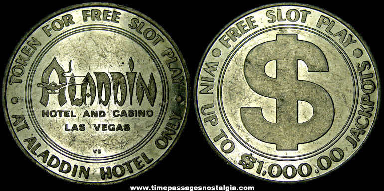 Aladdin Hotel & Casino Las Vegas Advertising Slot Machine Token Coin