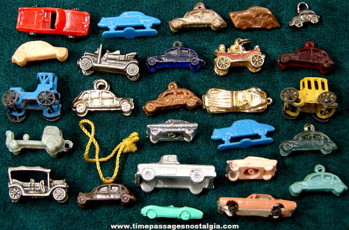 (26) Old Tiny Miniature Toy and Charm Cars and Trucks