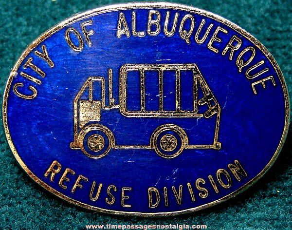Old Enameled City of Albuquerque New Mexico Refuse Division Pin