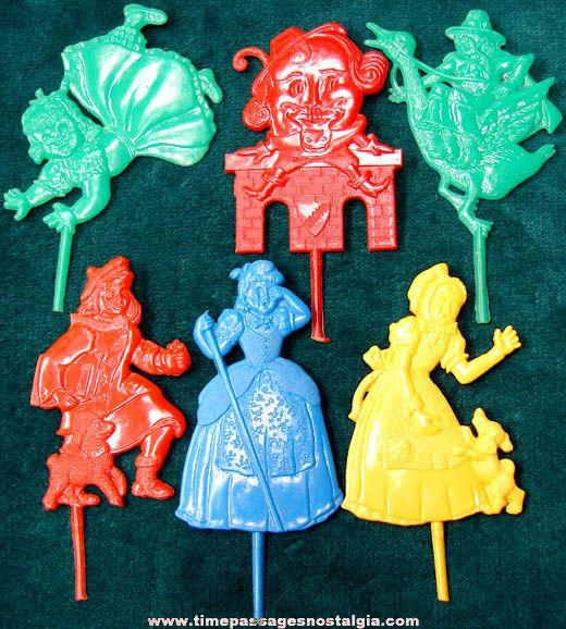 (6) 1950s Nursery Rhyme Character Aunt Jemima Premium Cake Candle Holders