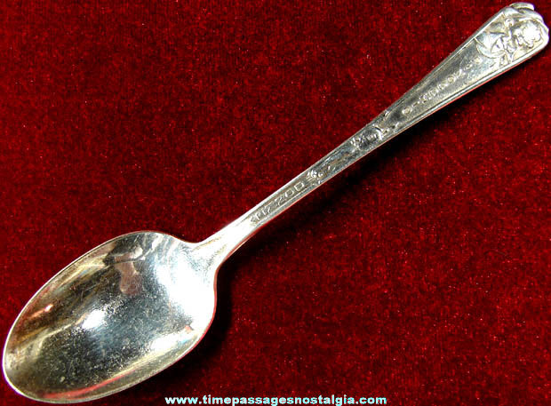 1940 Walt Disney Pinocchio & Donkey Childrens Silver Plate Character Spoon