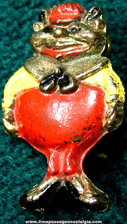 Tiny Old Metal Tweedledee or Tweedledum Alice In Wonderland Character Jewelry Pin