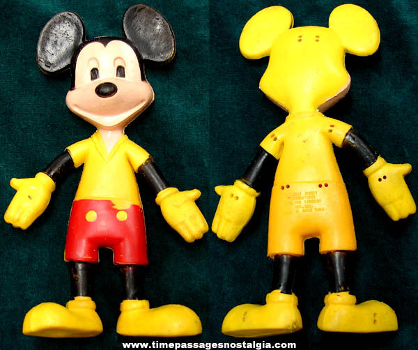Old Walt Disney Mickey Mouse Character Rubber Bendy Figure Toy Doll