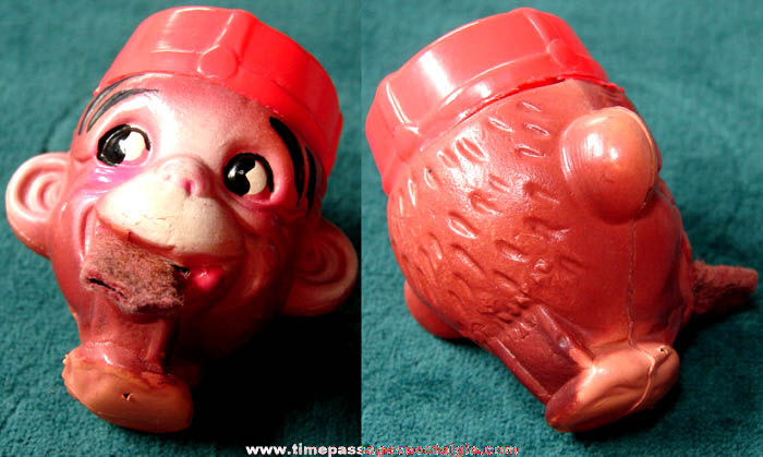 Colorful Painted Old Celluloid Monkey Head Tape Measure