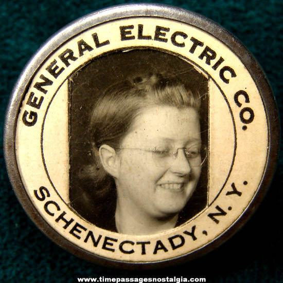 Old General Electric Employee Photo Identification Badge
